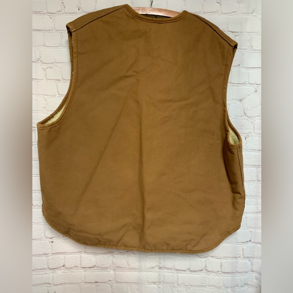Vintage Carhartt Duck Canvas Sherpa Vest 60s Size XXL - Picture 3 of 3